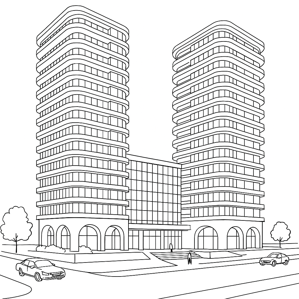 Twin Towers concept sketch